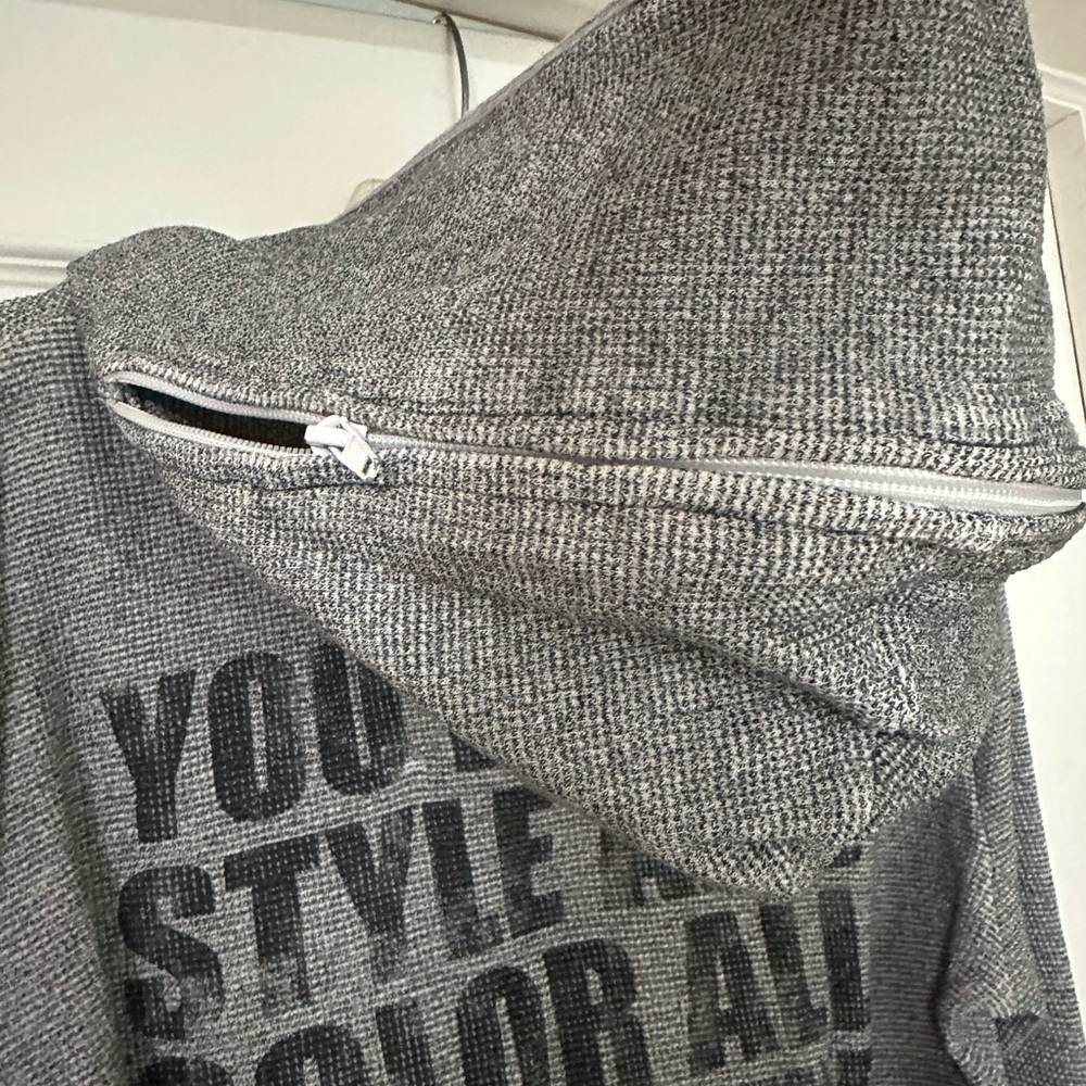 Harajuku Lovers Gray Waffle Hoodie Sz M - Picture 6 of 10